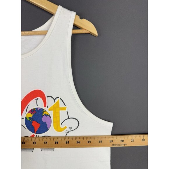 Vintage Y2K Walt Disney Mickey Mouse Epcot Center Tank Top Promo Art Logo White - Picture 14 of 15
